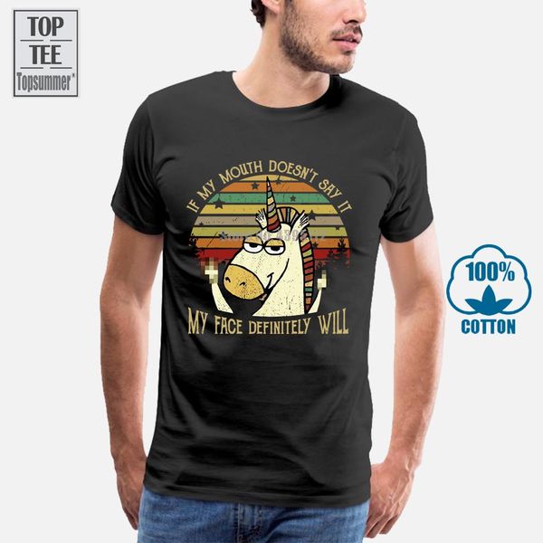 

unicorn if you mouth doesn't say my face definitely will men black t shirt s 6xl