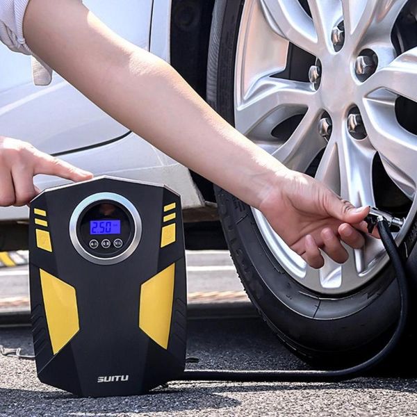 

portable car air compressor dc 12v digital tire inflator air pump 150 psi auto pump for car motorcycle led light tire