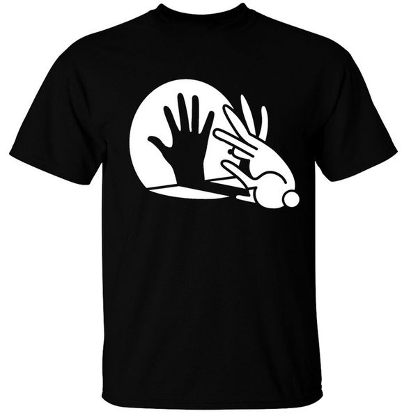 

rabbit hand shadow puppet t-shirt funny cool mens tee shirt men clothes