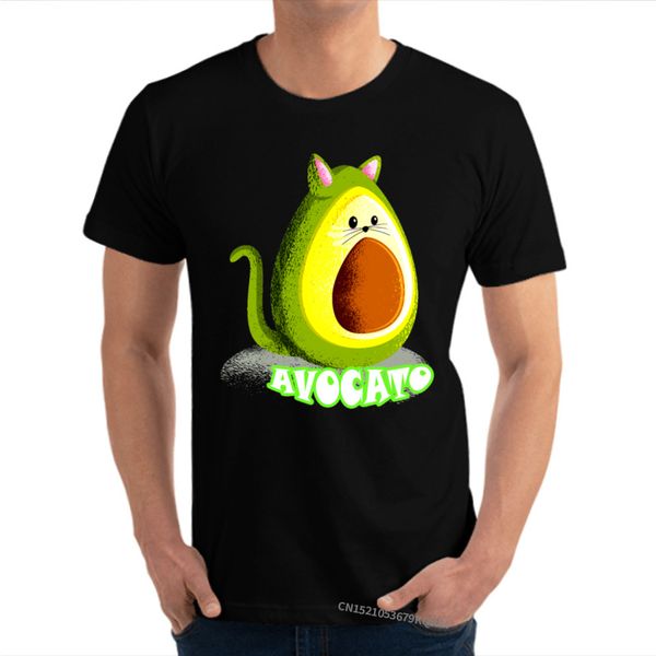

cartoon avocato cat t-shirts 100% cotton tshirts for men birthday tees prevailing tees thanksgiving day t-shirts