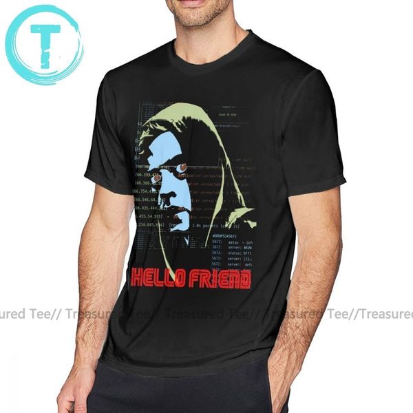 

mr robot t shirt hello friend t-shirt men 100 percent cotton tee shirt short sleeve fun 4xl beach print tshirt