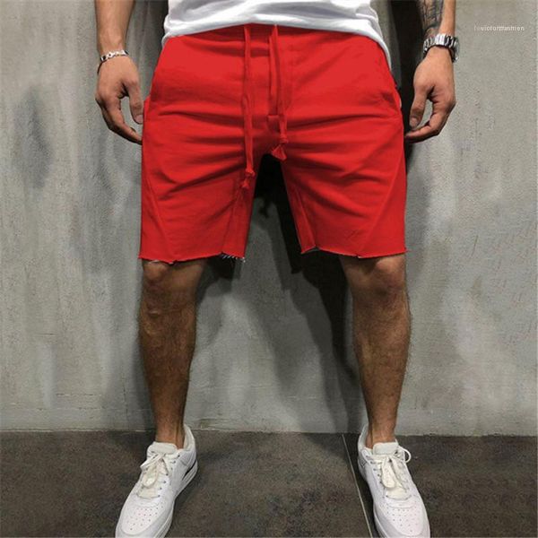 

mens clothing summer male designer fashion shorts solid color printed mid waist knee length straight pants casual, White;black