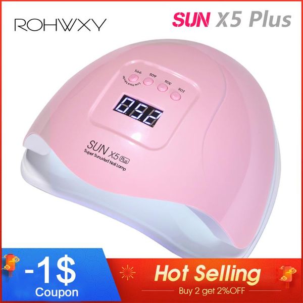 

rohwxy sun x5 led nail lamp gel polish dryer nail uv led lamp machine curing manicure tool auto sensor for nails