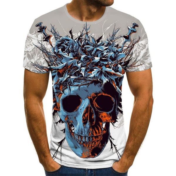 

new for 2020 clothing skull print t-shirt t-shirt breathable 3d print shirts kawaii aesthetic oversized men clothing