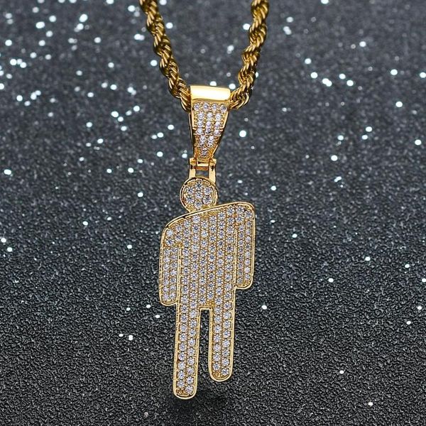 

hip hop necklace copper micro inlay zircon pendant necklace trendy men accessories gift, Silver