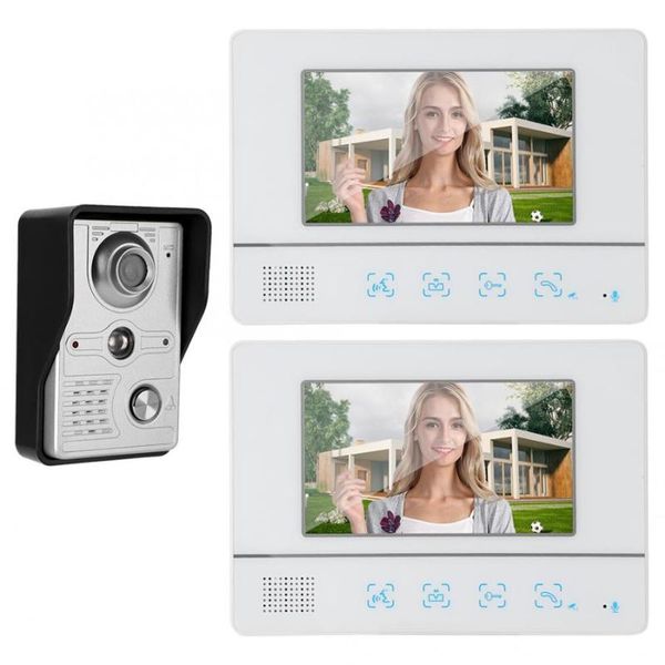 

doorbells 7in video doorbell intercom 2 monitors tft screen night remote control system 100-240v