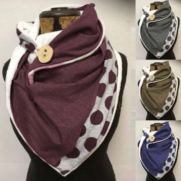 

women printing scarf fashion retro female multi-purpose shawl button scarf women malaysia cotton thermal chaqueta#t2, Blue;gray