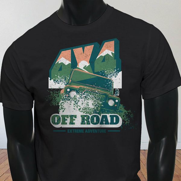 

2019 fashion 4x4 trucks off road big truck wheels mountains mens black t-shirt tees