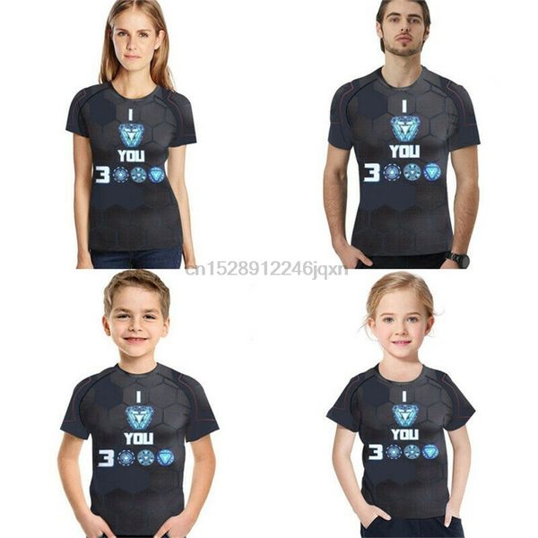 

i love you 3000 t-shirt tony stark iron man endgame shirts black 3d printed tee round neck tee shirt