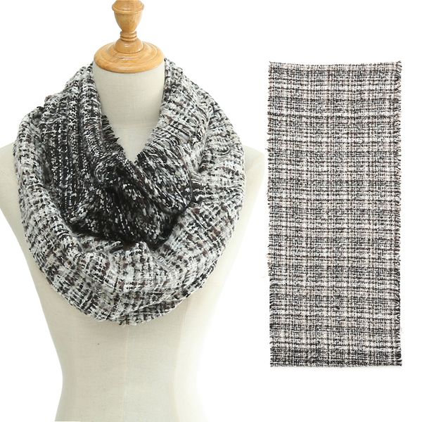 

knitted winter scarf ring women fashion gradient color cashmere warm neck scarves headband thick soft long snood collar, Blue;gray