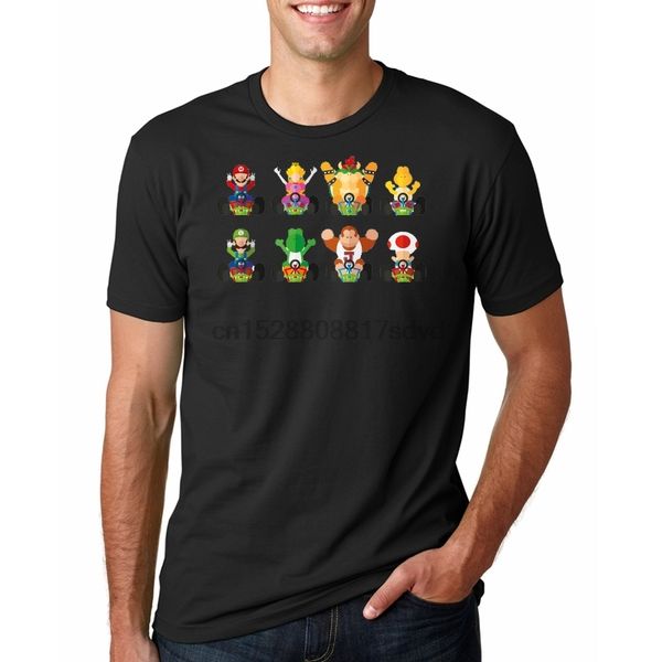 

mens t shirt mario kart princess peach captain toad link gaming gamers artsy tee