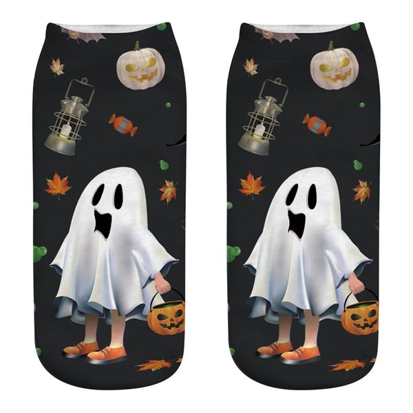 

halloween funny socks fashion 3d printed breathable women socks casual cotton stretch cosplay femme underwear dropshipping, Black;white