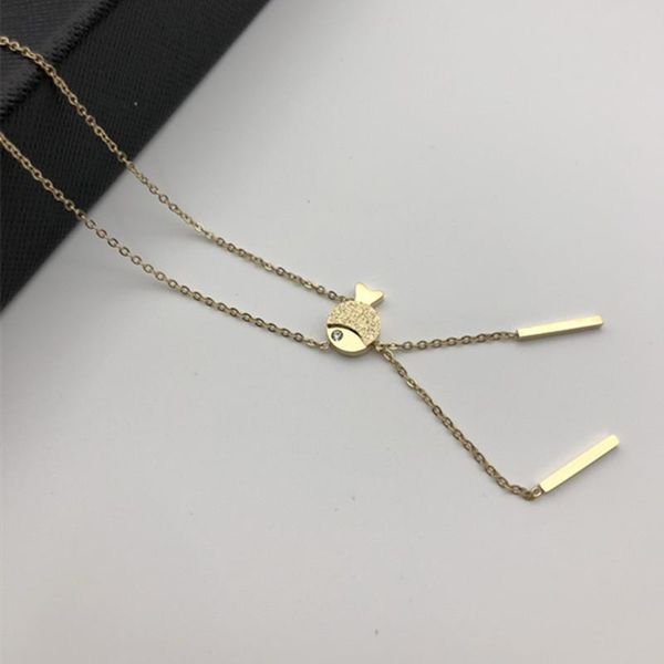 

luxury jewelry designer necklace and pendant chain gold necklace with gift box valentine day stainless steel jewelry 2 pcs one lot, Black