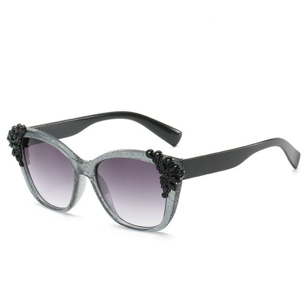

candy frame gradient decoration boy glasses square frame floret children fashion cute sunglasses 2020 new girl sunglasses uv400, White;black