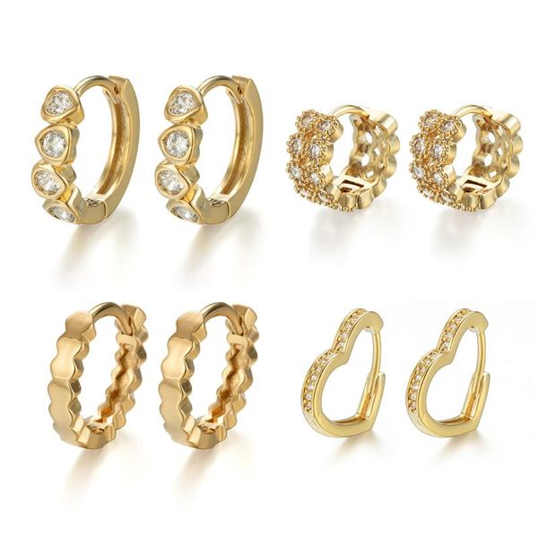 

trendy round circle small hoop earrings for women 2020 fashion crystal geometric statement cz huggies female minimalist brincos, Golden;silver
