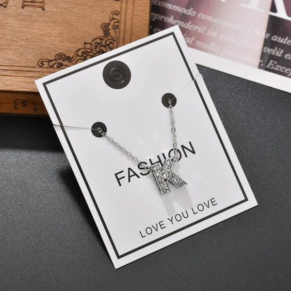 

initial necklace letter pendant necklace name abbreviation personality girl birthday gift simple exquisite style, Silver