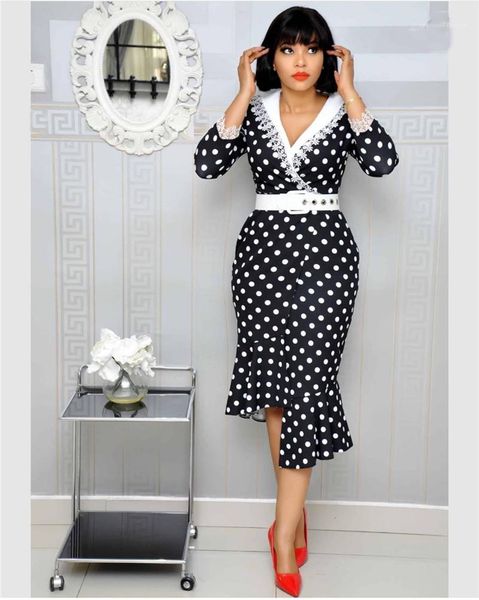 

ol тонких элегантного кружева русалки поясов панели юбка с длинными рукавами платья-футляр мода женщины платье нового горошек женщина платье, Black;gray