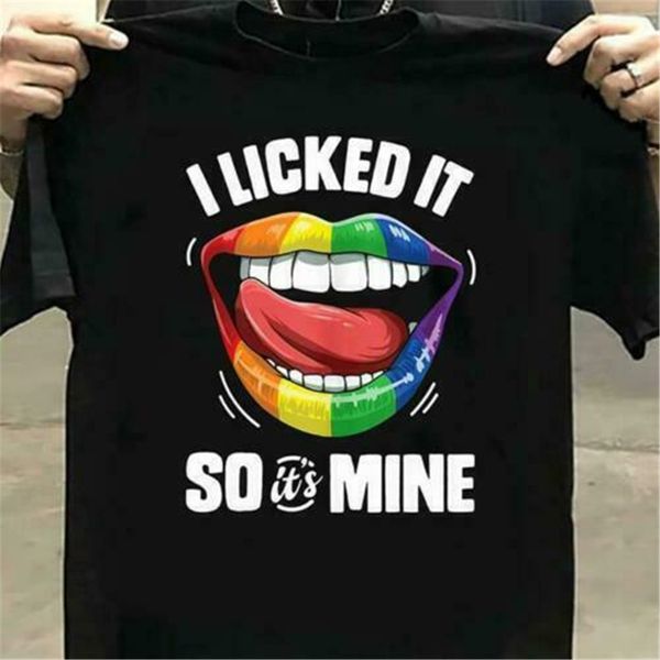 

lgbt i licked it so it's mine men t-shirt cotton s-3xl printing apparel tee shirt