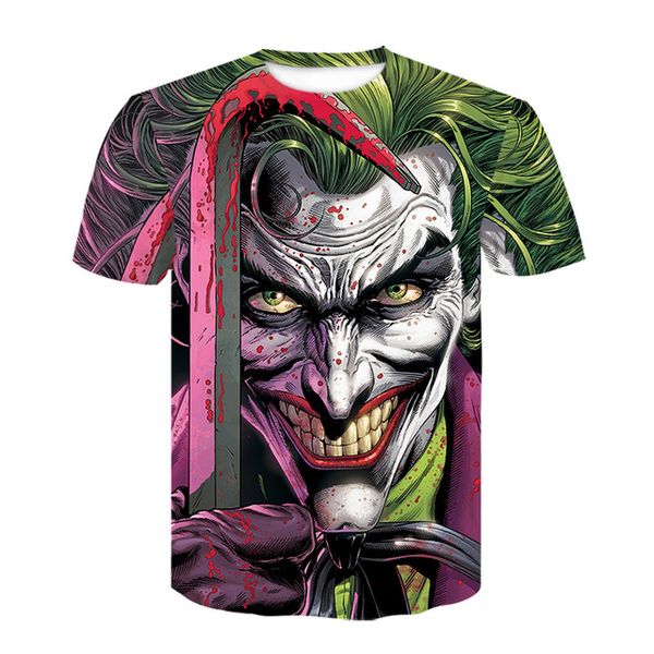 

it clown joker camiseta 3d print shirts graphic anime harajuku men clothing