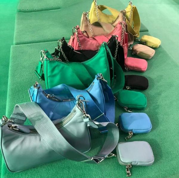 

3-piece total color shoulder bags handbag fashion good match women bags nylon crossbody new fashion with box