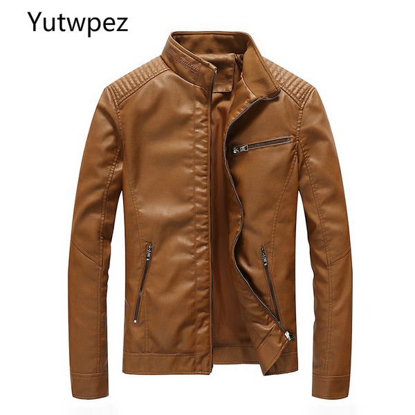 

2020 yutwpez fashion men's pu jackets coats motorcycle leather jackets men autumn leather clothing male casual brand coats, Black;brown