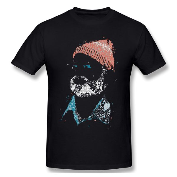 

t shirts men zissou of fish t-shirt tee father day 100% cotton clothing pure cotton tees