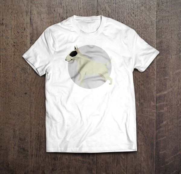 

bull terrier dog t-shirt in black or white. super cool tee.2019 new brand sale 100 % cotton funny shirts