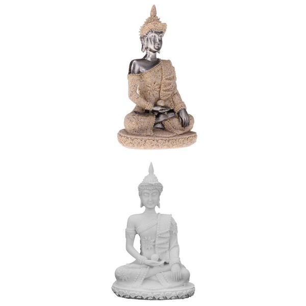 

set 2pcs the hue sandstone meditation buddha statue sculpture handmade figurine collectable gifts