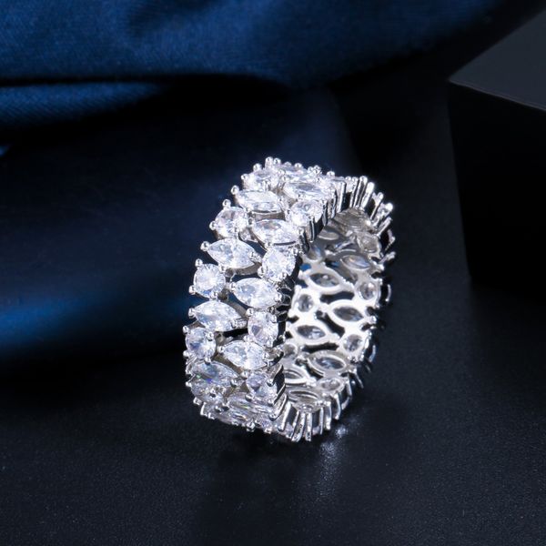 

luala великолепная кубический циркон раунд партия женщин engagement wedding promise кольца мода cz ювелирные изделия anniversary gift r176, Slivery;golden