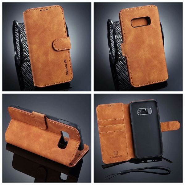 

dg.ming vintage кожаный бумажник чехол для huawei p30 pro galaxy s10 s10e s10 + note9 примечание 8 s9 plus s8 ретро масло откидная крышка sl