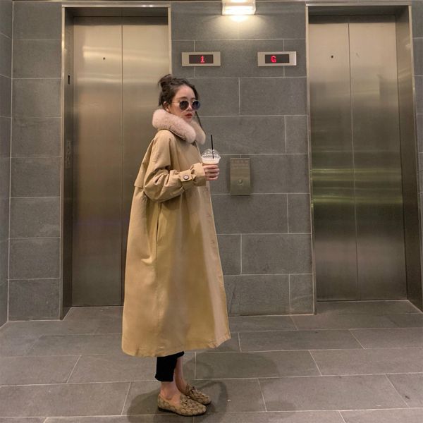 

women's down & parkas winter women jacket thicken long woman real fur collar coat korean syle clothing mujer chaqueta wpy1271, Black