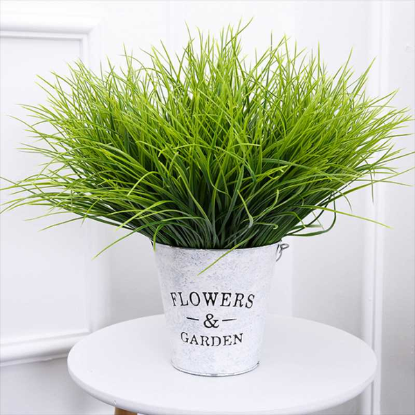 

1pc 7branches plastic grass artificial plant home decoration fake grass plant table bonsai garden office decor wedding flower