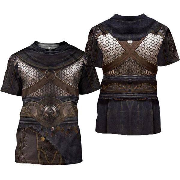

3D All Over Printed Armor t shirt Harajuku summer Short sleeve Knights street Casual Unisex T-shirt Tops cosplay apparel