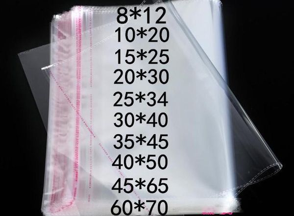 

clear opp self adhesive seal plastic bag - glue strip resealable poly bags small gift jewelry packaging pouch