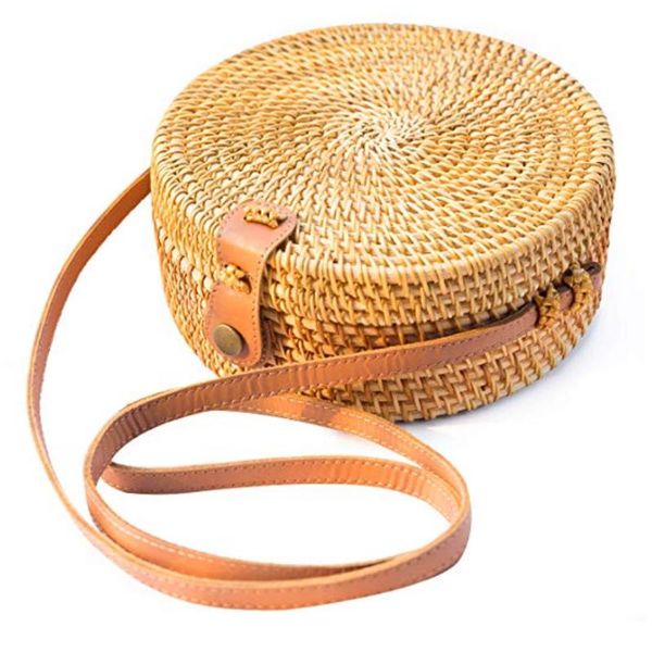 

fashion women shoulder bag circle handwoven bali round retro rattan straw beach bag crossbody bolsas femininas 2020 #yl5