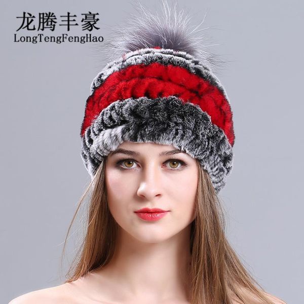 

women fur hat for winter natural rex fur cap russian female headgear 2020 brand new fashion warm beanies cap lady, Blue;gray