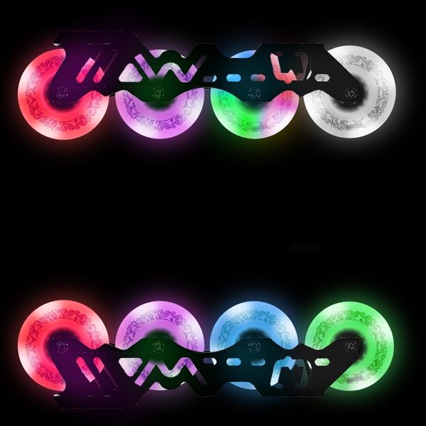 

super bright 80mm 76mm 72mm 70mm 68mm 64mm inline skates led flash green blue purple white colorful roller rodas