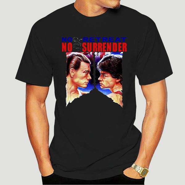 

no retreat no surrender t-shirt retro karate movie old style film teenage pop tee shirt-3634a