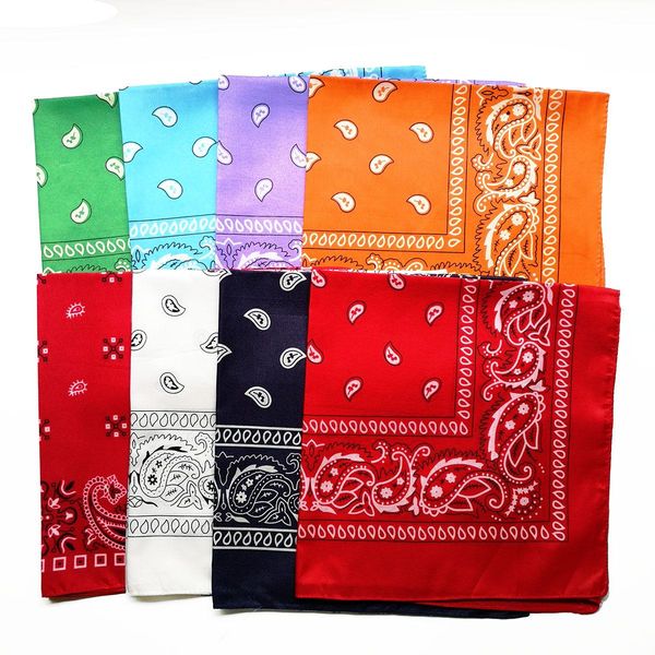 

hip headwear square paisley wrist bandana hop band scarf wrap for punk hair headtie men polyester neckerchief neck cbgrk bdehome, Black