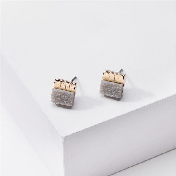 

stud 2021 arrival cute candy color resin druzy earrings women fashion jewelry wholesale, Golden;silver