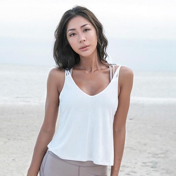 

tank for women gym breathable backless solid sports tank fitness running seamless workout yoga sportswear women, White;red