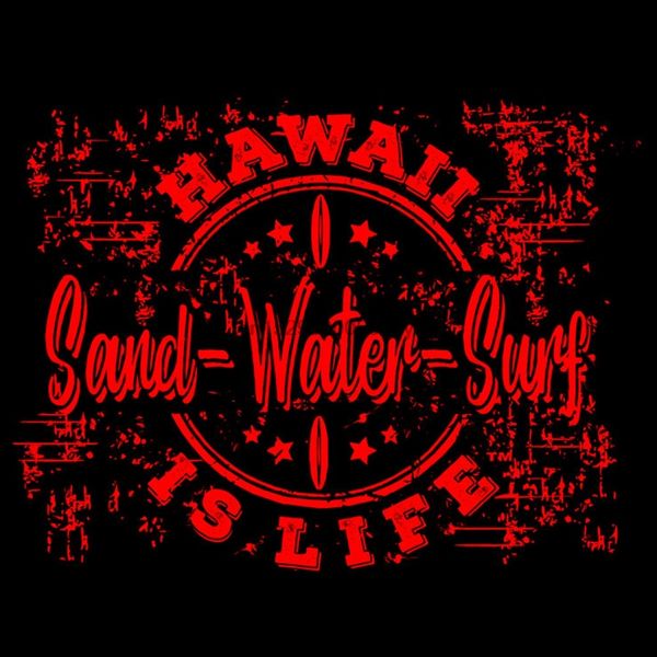 

hawaii is life sand water surf passport stamp design item# hilsandwatersurfps