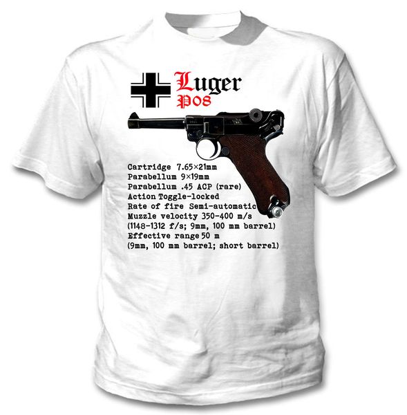 

2020 summer style luger p08 germany wwii world war ii - new cotton graphic tshirt tee shirt
