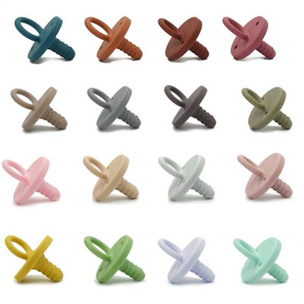 

50pcs silicone pacifier baby teether bpa silicone grade nipple chewable nursing teething toys babi nipple wholesale