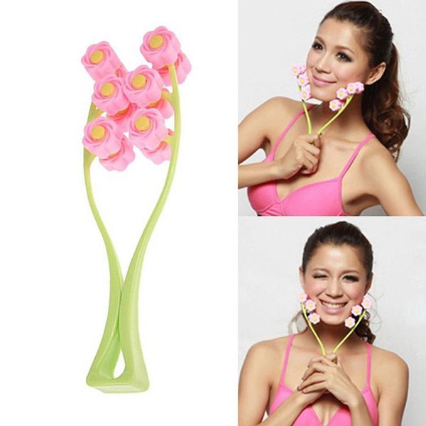 

1pcs facial massage roller face anti-wrinkle portable flower shape skin massage beauty care set face-up roller beauty health car