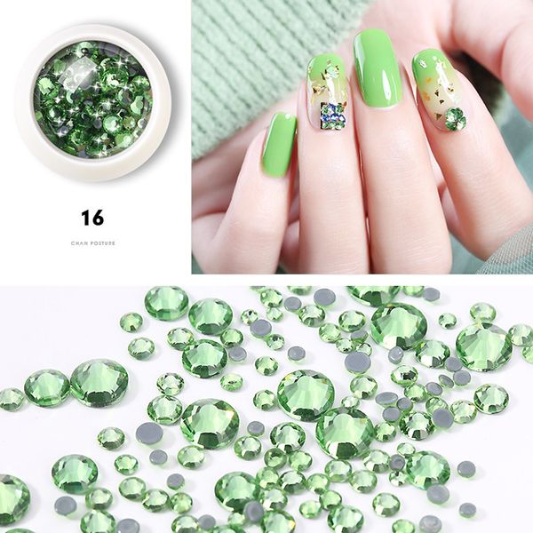 

nail art decorations rikonka 1box arrival 3d diy holographic jewelry rivets mixed size diamond crystals gem rhinestones, Silver;gold