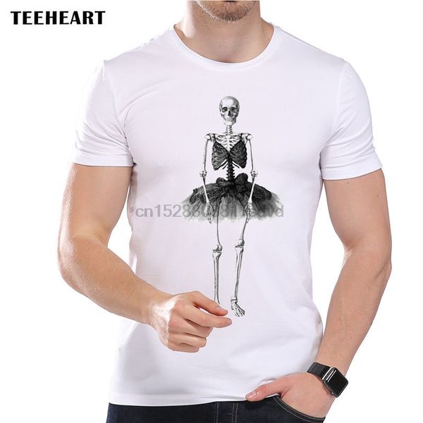 

skeleton balerina bones skirt black and white funny joke men t shirt tee summer short sleeve plus size tshirt new fashion