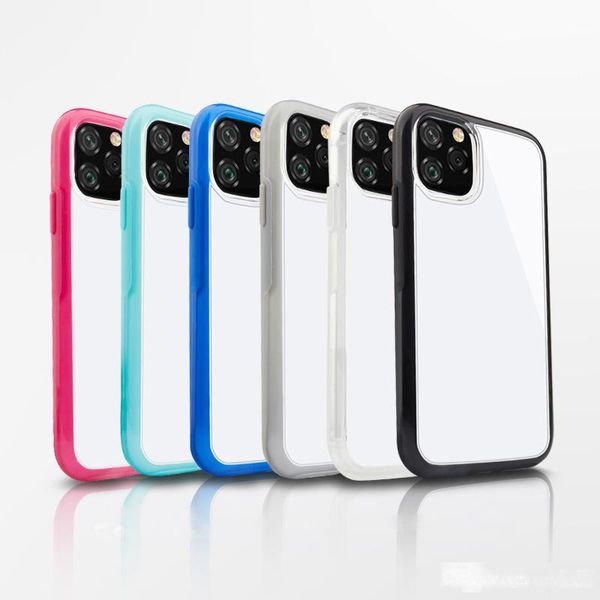 

2mm thickness transparent hard acrylic soft tpu frame protective shockproof back cover case for iphone 11 pro max xr xs x 8 7 6 6s plus