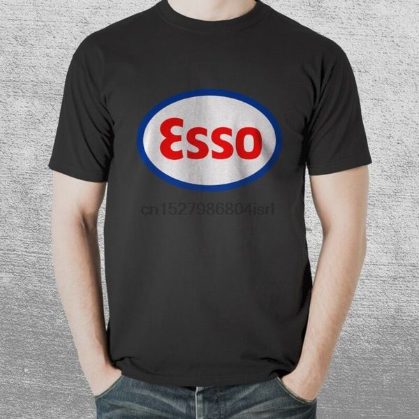 

new esso cool oil old logo petrol vintage retro black t shirt tee