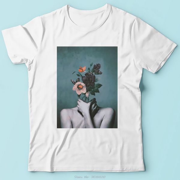 

fashion floral beauty women artistic design classic t-shirt men summer new white short sleeve casual t shirt cotton tees